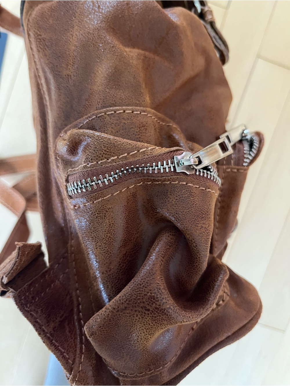 Free People x Stefano Ghilardi Brown Studded Leather Backpack - Picture 13 of 13